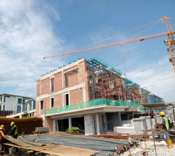 Duta Villa 3 ​Site Progress as at 26 Aug 2025 - The walls of the said building with door and window frames placed in position.