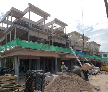 Duta Villa 3 ​Site Progress as at 26 Aug 2025 - The walls of the said building with door and window frames placed in position.