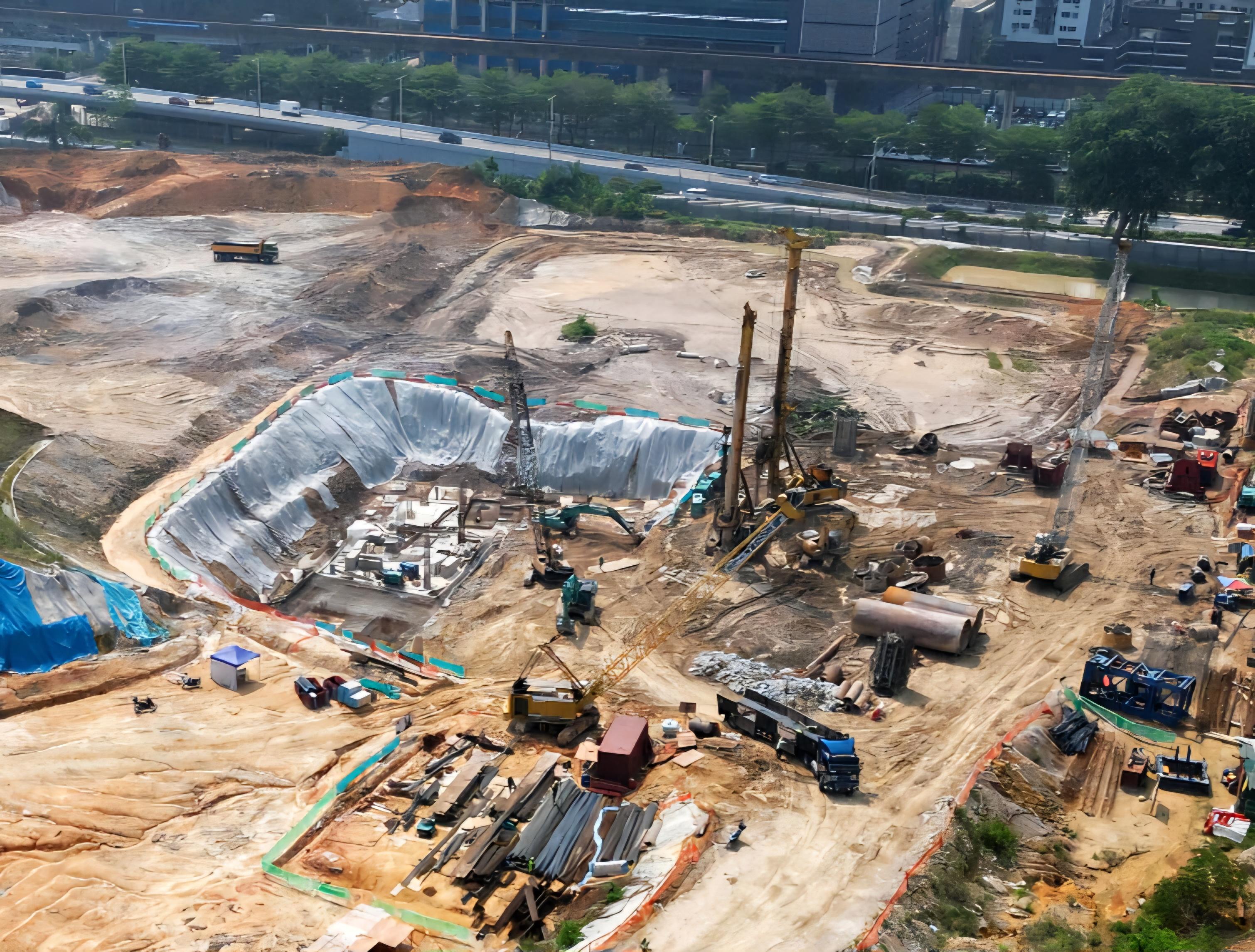 Progress as of August 2026 – Piling, pile cap works, and B3 basement slab are in progress.