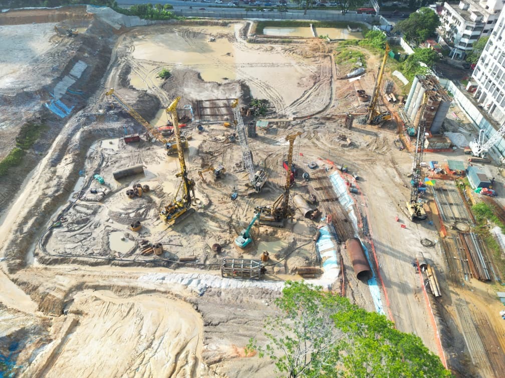 Progress as of June 2026 – Piling work is in progress and partially complete.
